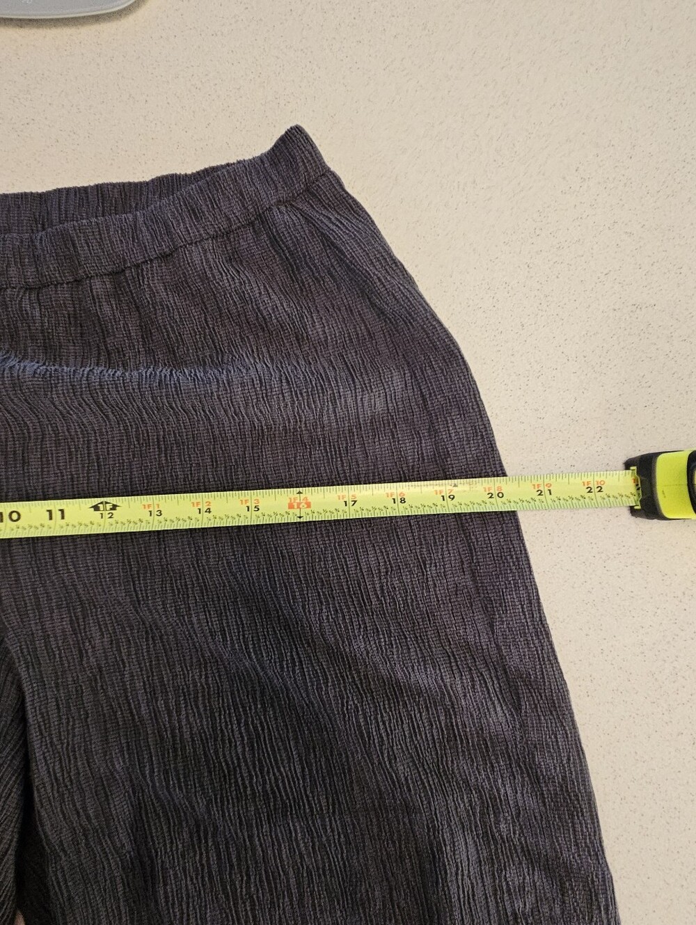 Eileen Fisher SZ S Petite Gray Crepe Pull On Relaxed Fit Pant Split Hem Baggy - Picture 7 of 12